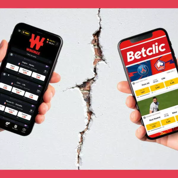 Applications mobiles Winamax et Betclic sur smartphones avec paris en direct