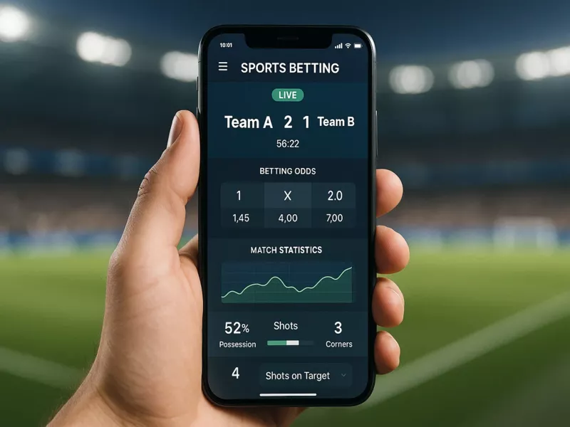 Application mobile de paris sportifs moderne avec interface en temps réel
