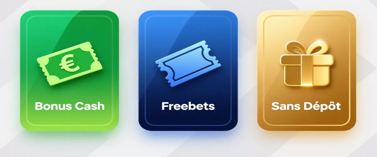 Comparaison des types de bonus bookmaker : cash, freebets et sans dépôt